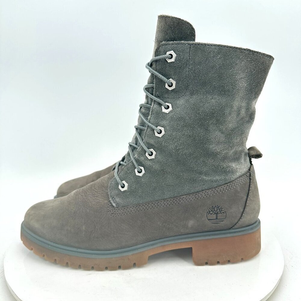 Timberland Jayne Roll Top Women Size 9.5 A1XBQ Medium Grey Nubuck Ankle Boot - Picture 1 of 11